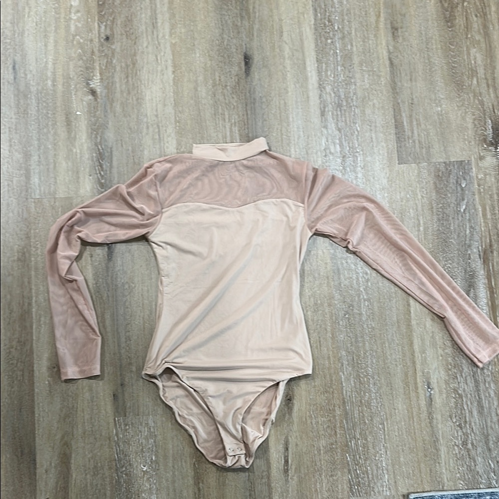 NWOT sheer cream body suit - Avidlove medium mock turtleneck